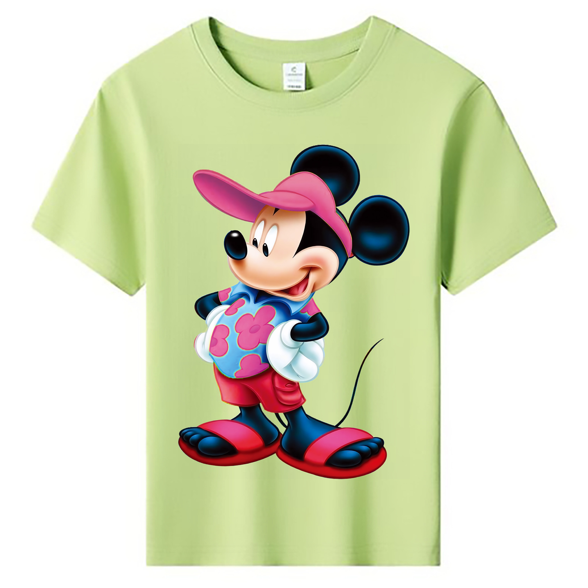 （画像用） ミッキーマウス Mickey Mouse 綿100％キッズTシャツ（フロントプリント）
